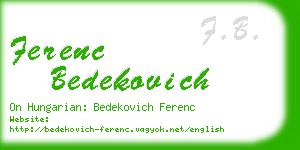 ferenc bedekovich business card